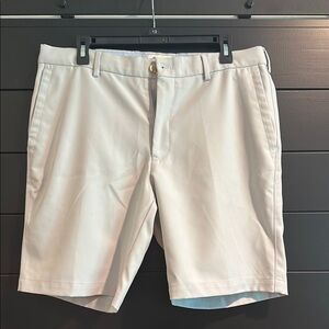 Peter Millar Light Gray Flat Front Shorts